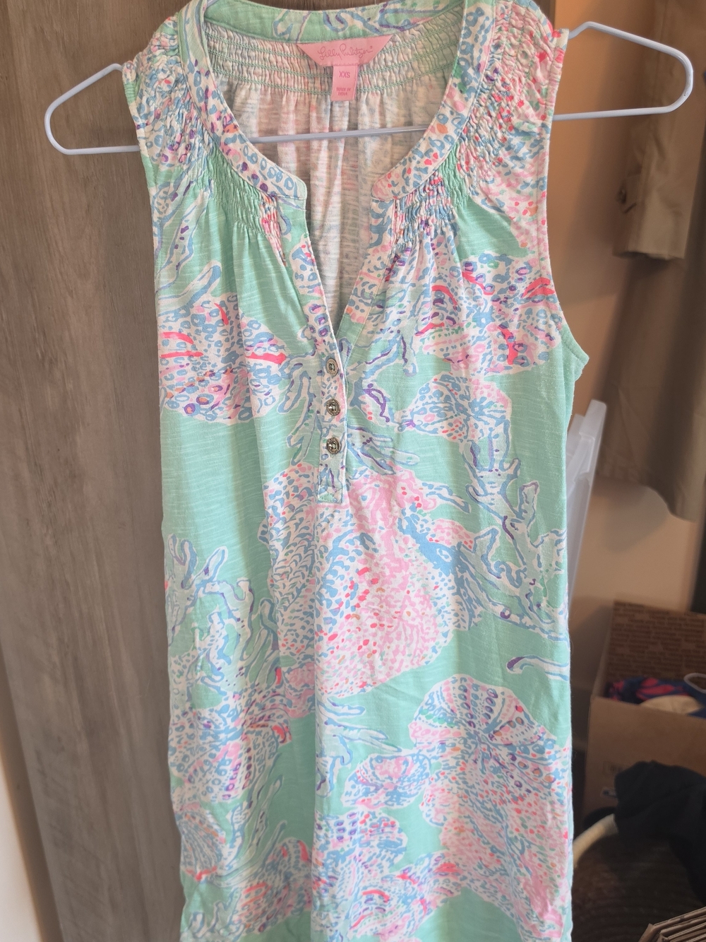 Lilly Pulitzer Mint Shell-Print Sleeveless Shift Dress